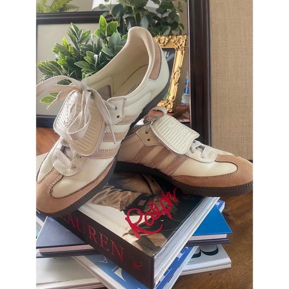 adidas Shoes - Adidas Samba Wonder White Sand Strata Leather Suede Sneakers ID0440 Womens 7.5